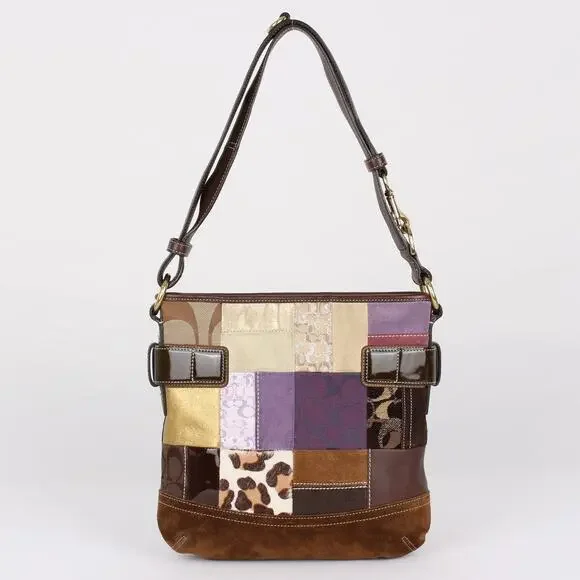 Coach Vintage Y2K Multicolor Patchwork Shoulder Bag - Picture 3 of 8